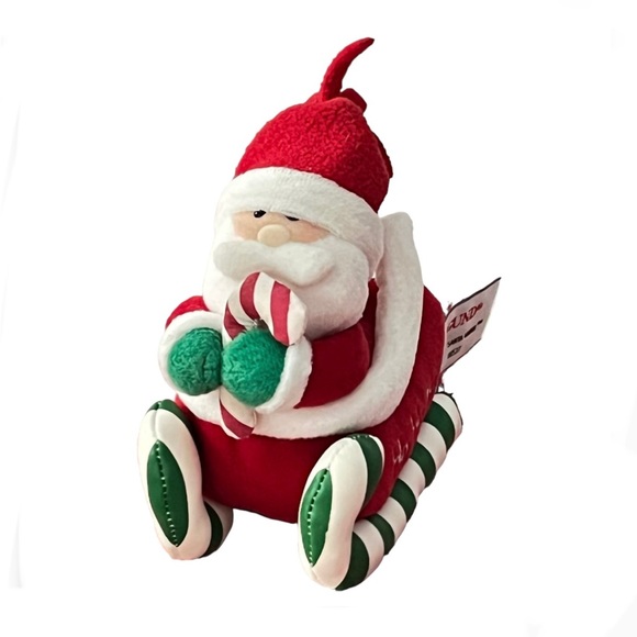 Gund Christmas Plush 8” Jolly Santa Claus Sitting on Glider Sleigh Stuffed Toy - Picture 2 of 6